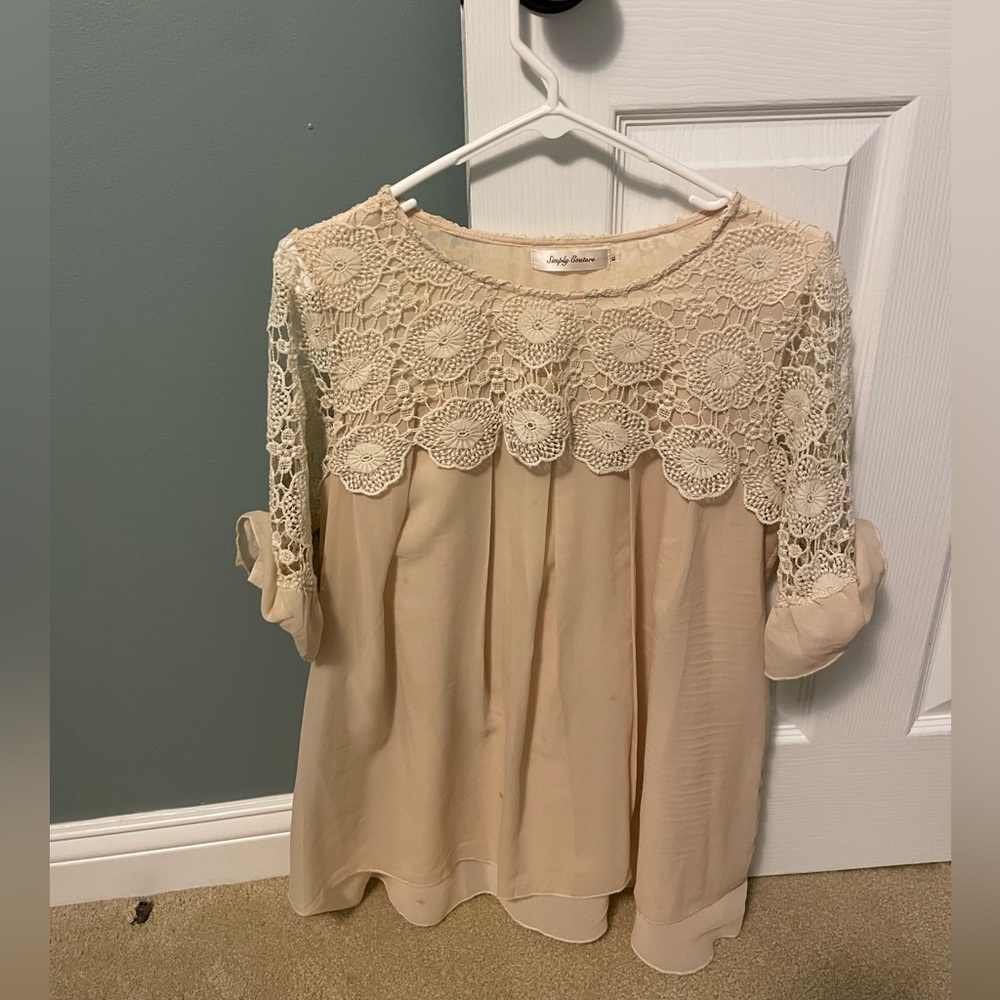 Dressy Top with Lace Like New Condition